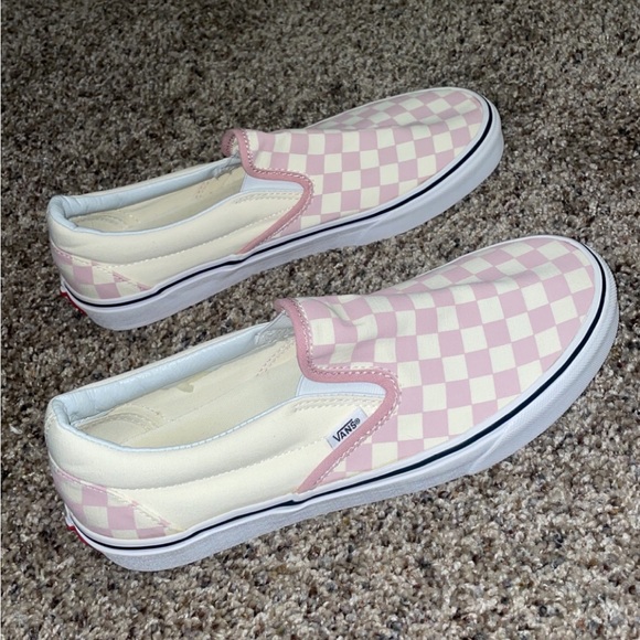Vans Checkered Slip-Ons Pink/Cream Mens Size 9.5 - Picture 4 of 8